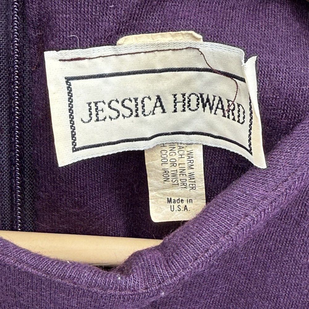 Jessica Howard Size 6 Purple Embellished Casual Dress Cinched Waist Long‎ Sleeve - Picture 2 of 8